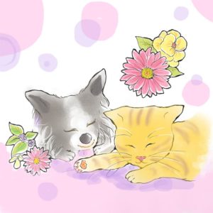 犬と猫のイラスト